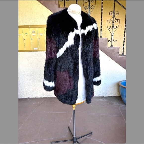 RACHEL ZOE Genuine Rabbit Fur Knit Mid-Length Coat NWOT/sz XS (Generous) - Picture 6 of 14